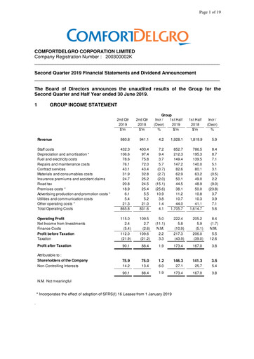 Thumbnail ComfortDelGro Quarterly Report 2019-q2