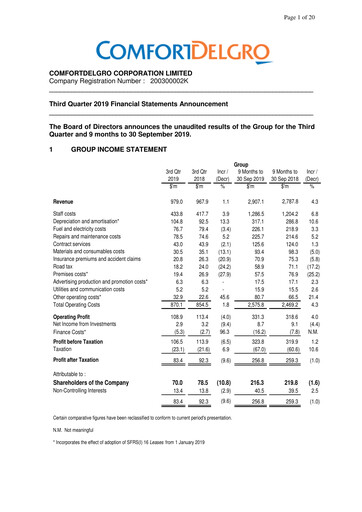 Thumbnail ComfortDelGro Quarterly Report 2019-q3