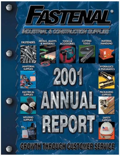 Thumbnail Fastenal Annual Report 2001