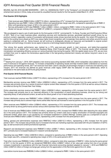 Thumbnail iQIYI Quarterly Report 2018-q1