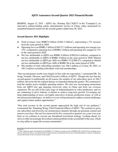 Thumbnail iQIYI Quarterly Report 2021-q2