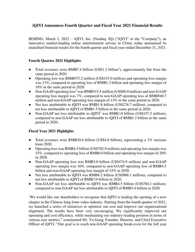 Thumbnail iQIYI Quarterly Report 2021-q4