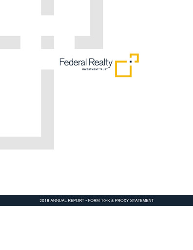 Thumbnail Federal Realty Investment Trust
 Annual Report 2018