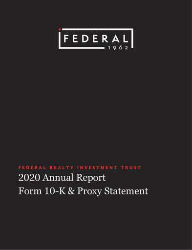 Thumbnail Federal Realty Investment Trust
 Annual Report 2020
