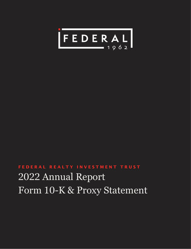 Thumbnail Federal Realty Investment Trust
 Annual Report 2022