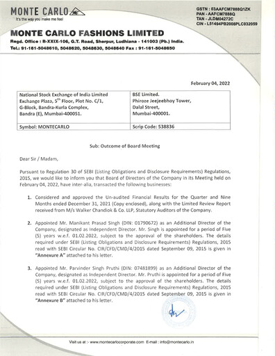 Thumbnail Monte Carlo Fashions Quarterly Report 2021-q4