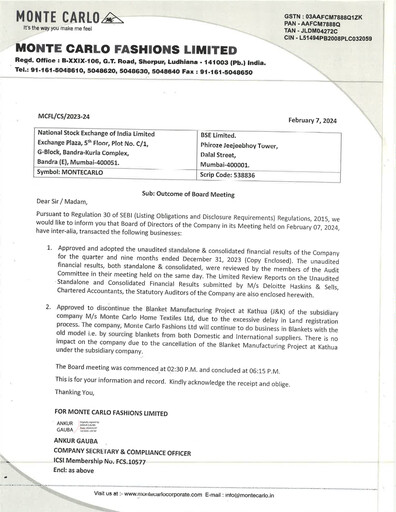 Thumbnail Monte Carlo Fashions Quarterly Report 2023-q4