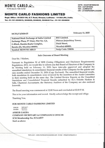 Thumbnail Monte Carlo Fashions Quarterly Report 2024-q4