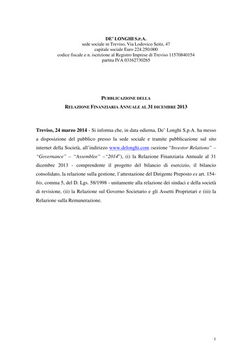 Miniature De' Longhi Rapport financier 2013