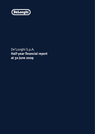 Thumbnail De' Longhi Half-year Report 2009-h1