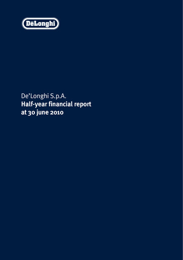 Thumbnail De' Longhi Half-year Report 2010-h1