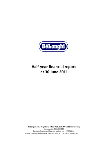 Thumbnail De' Longhi Half-year Report 2011-h1