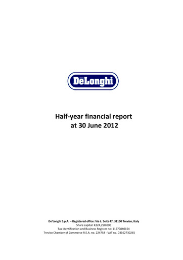 Thumbnail De' Longhi Half-year Report 2012-h1