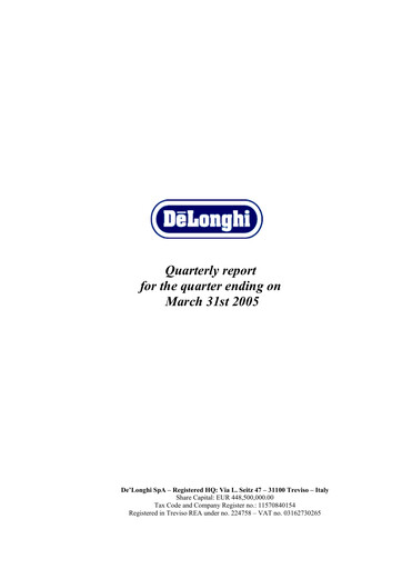 Thumbnail De' Longhi Quarterly Report 2005-q1