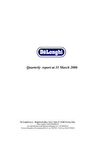 Thumbnail De' Longhi Quarterly Report 2006-q1