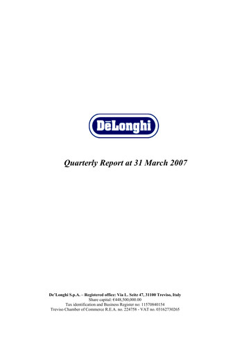 Thumbnail De' Longhi Quarterly Report 2007-q1