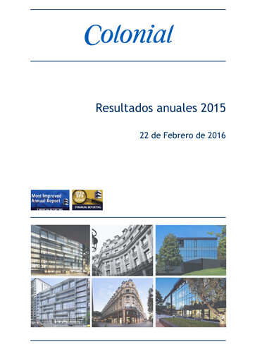 Miniature Inmobiliaria Colonial
 Rapport financier 2015