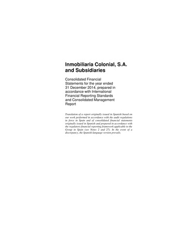 Thumbnail Inmobiliaria Colonial
 Financial Statement 2014