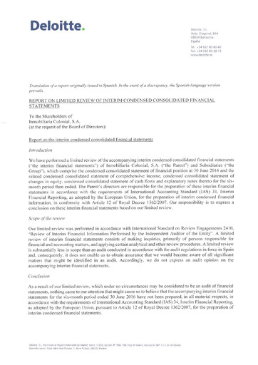 Vorschaubild Inmobiliaria Colonial
 Finanzmitteilung 2016-h1
