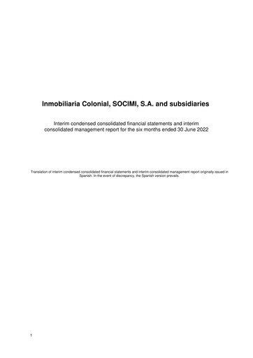 Vorschaubild Inmobiliaria Colonial
 Finanzmitteilung 2022-h1