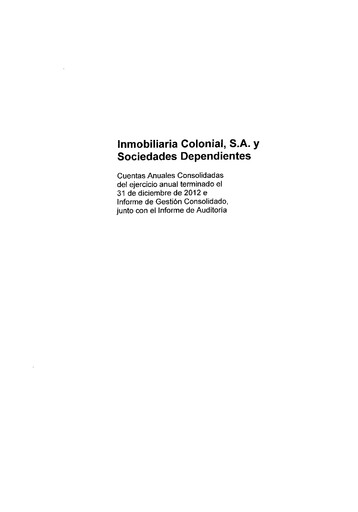 Thumbnail Inmobiliaria Colonial
 Financial Statement 2012