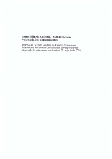 Vorschaubild Inmobiliaria Colonial
 Finanzmitteilung 2020-h1