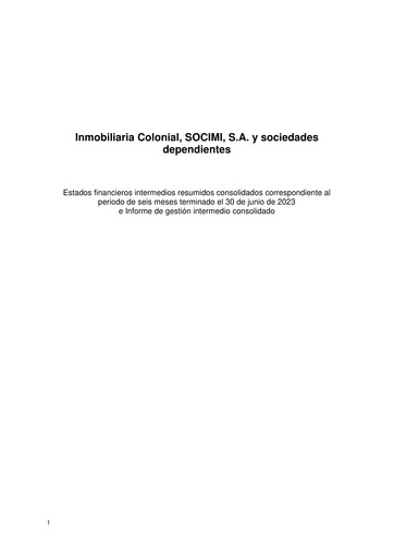 Vorschaubild Inmobiliaria Colonial
 Finanzmitteilung 2023-h1