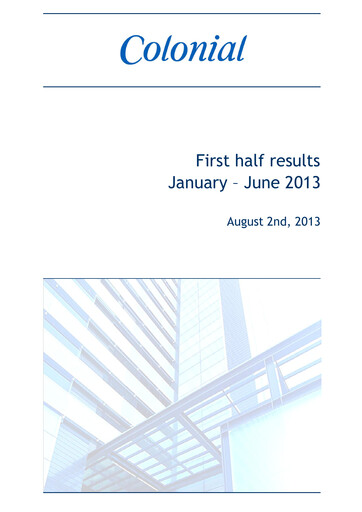 Miniature Inmobiliaria Colonial
 Rapport semestriel 2013-h1