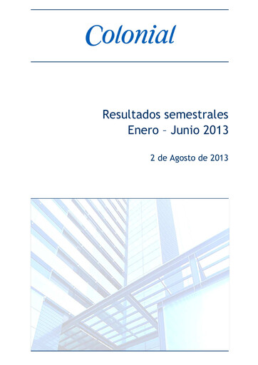 Miniature Inmobiliaria Colonial
 Rapport semestriel 2013-h1