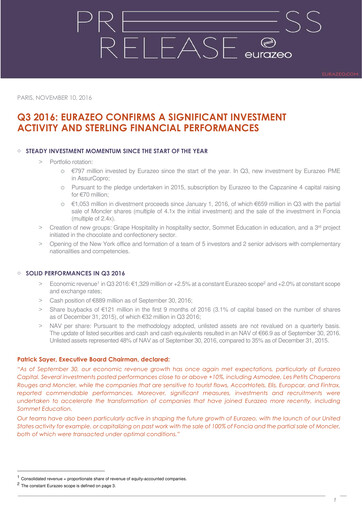 Thumbnail Eurazeo Quarterly Report 2016-q3