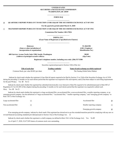 Thumbnail Impinj Quarterly Report 2020-q1