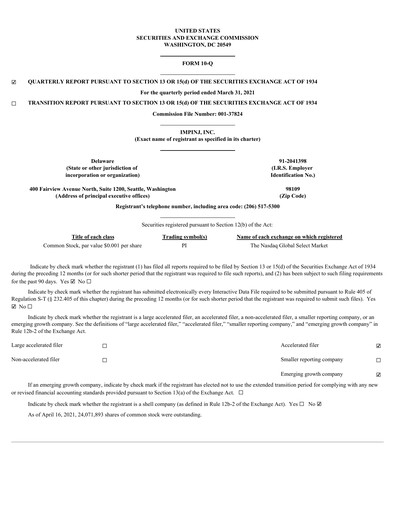 Thumbnail Impinj Quarterly Report 2021-q1