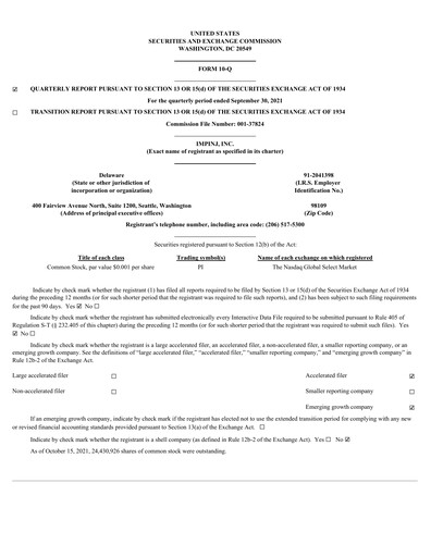 Thumbnail Impinj Quarterly Report 2021-q3