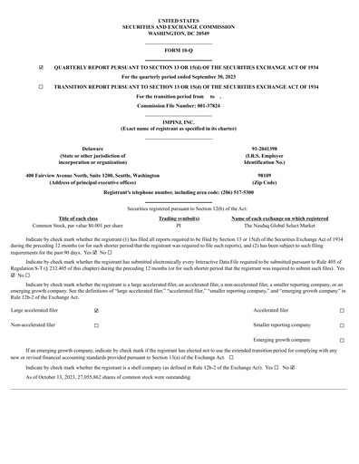 Thumbnail Impinj Quarterly Report 2023-q3