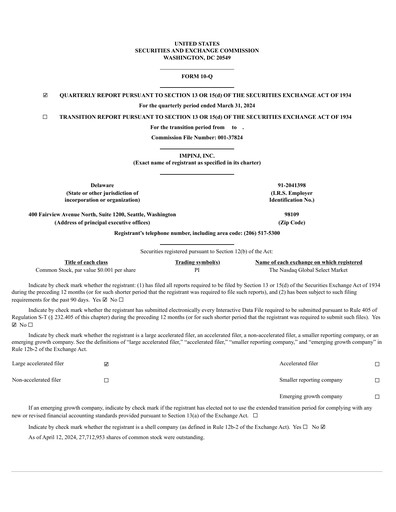 Thumbnail Impinj Quarterly Report 2024-q1