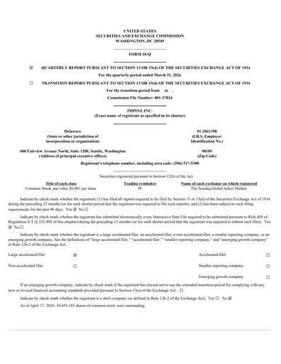 Thumbnail Impinj Quarterly Report 2026-q1