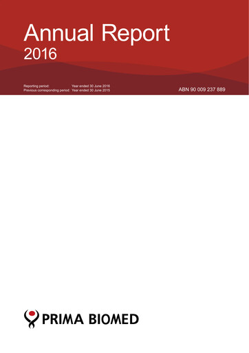 Thumbnail Immutep Annual Report 2016