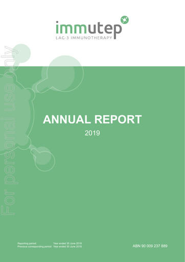 Thumbnail Immutep Annual Report 2019