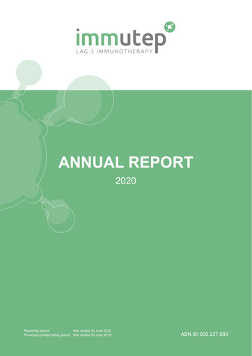 Thumbnail Immutep Annual Report 2020