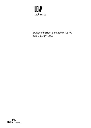 Thumbnail LEW (Lechwerke) Half-year Report 2003-h1