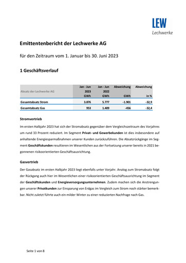 Thumbnail LEW (Lechwerke) Half-year Report 2023-h1