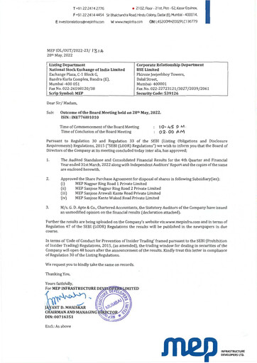 Thumbnail MEP Infrastructure
 Financial Report 2022