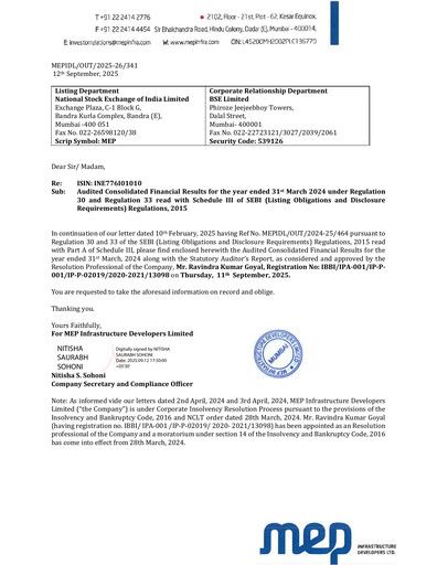 Thumbnail MEP Infrastructure
 Financial Report 2024