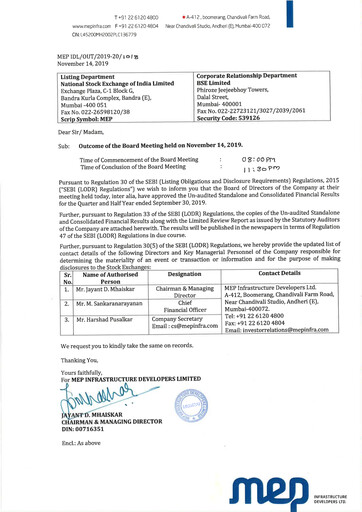 Thumbnail MEP Infrastructure
 Quarterly Report 2019-q2