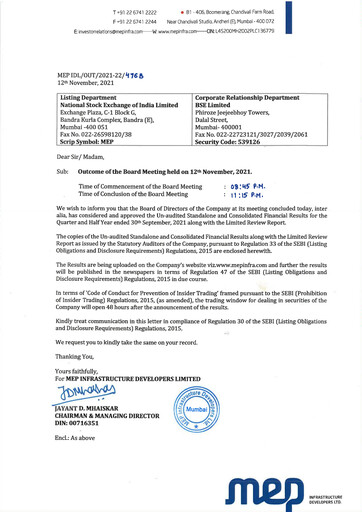 Thumbnail MEP Infrastructure
 Quarterly Report 2021-q2