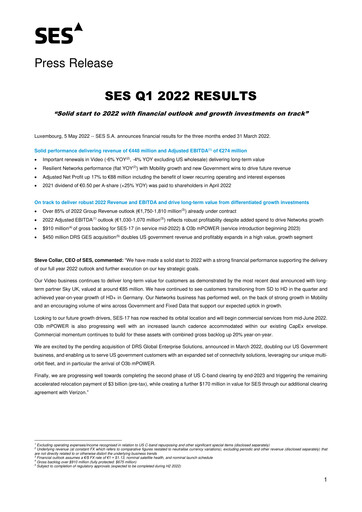 Miniature SES S.A. Rapport trimestriel 2022-q1