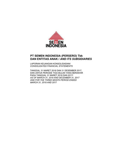 Thumbnail SIG (Semen Indonesia) Quarterly Report 2018-q1