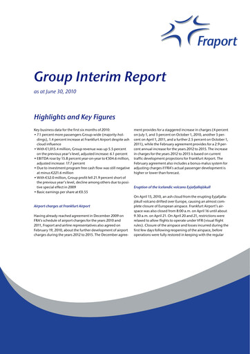 Miniature Fraport Rapport semestriel 2010-h1