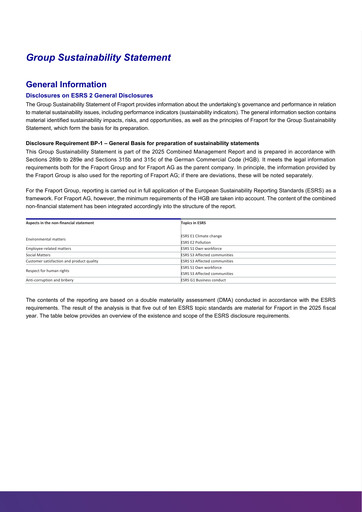 Thumbnail Fraport Sustainability Report 2025