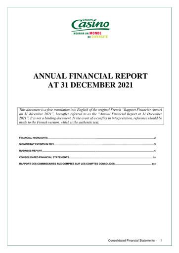 Thumbnail Casino Guichard-Perrachon Financial Report 2021